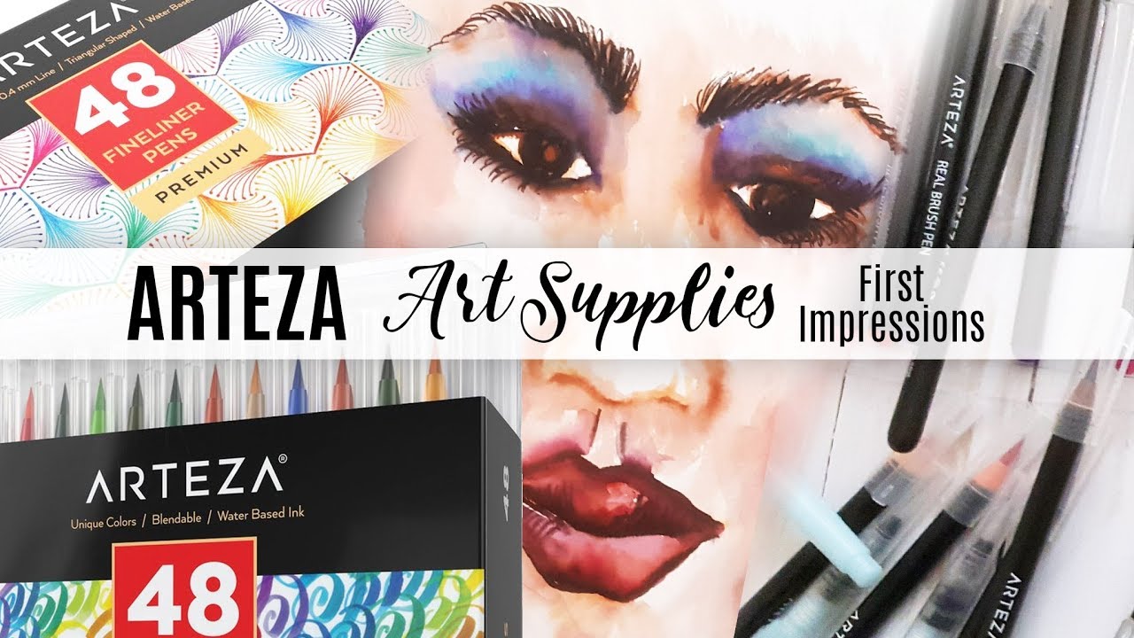 First Impressions/Demo - Arteza Watercolor Real Brush Pens | 0.4mm ...